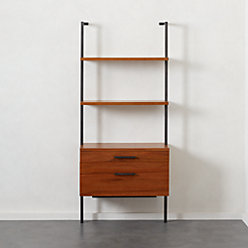 Helix Acacia Wall Mounted Bookcase Reviews Cb2 Helix 70 Acacia Shelf With 2 Drawers