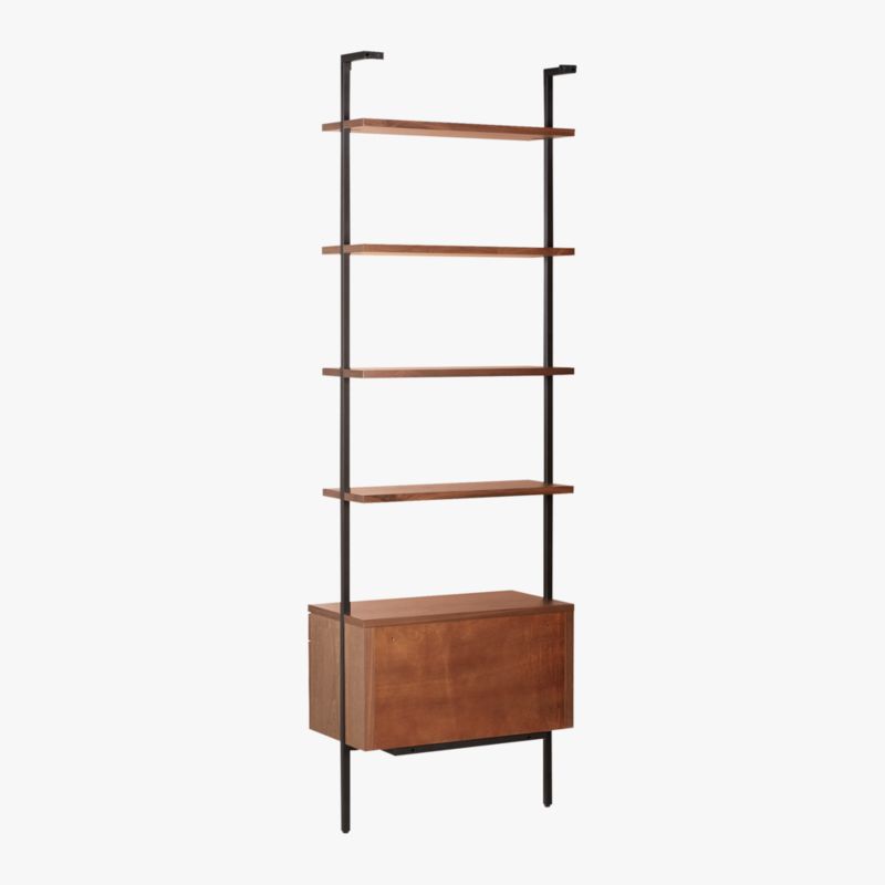 Helix 96" Walnut Bookcase with 2 Drawers - image 8 of 9