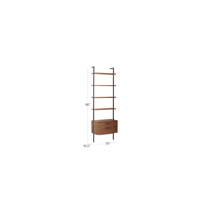 Cb2 helix store walnut bookcase