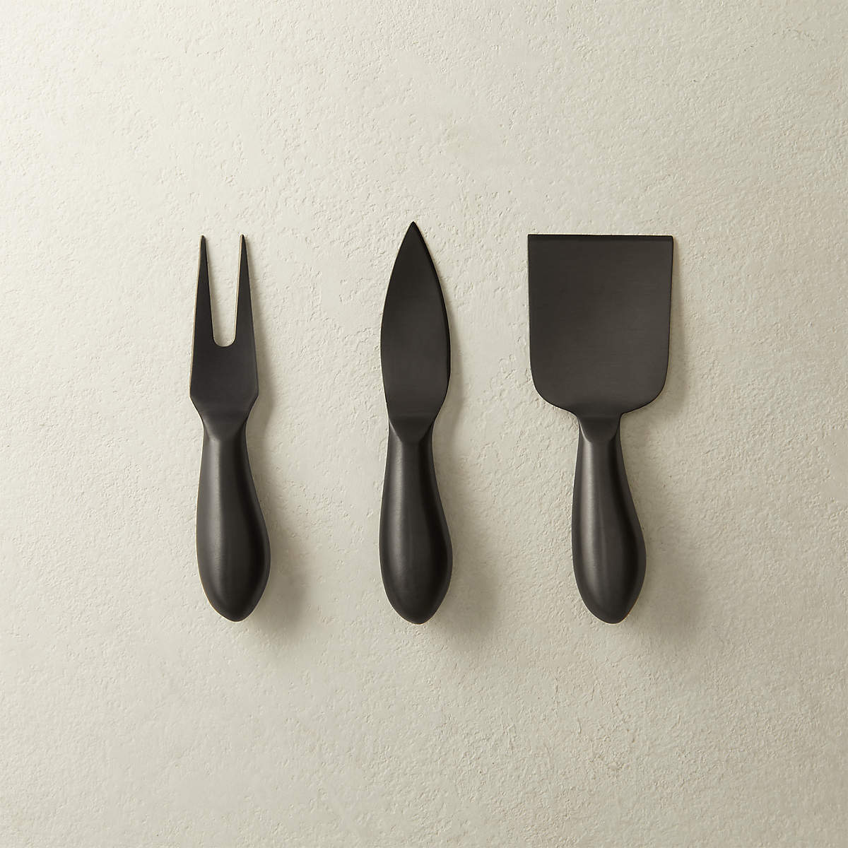 Helms Black Cheese Knives Set of 3 + Reviews | CB2