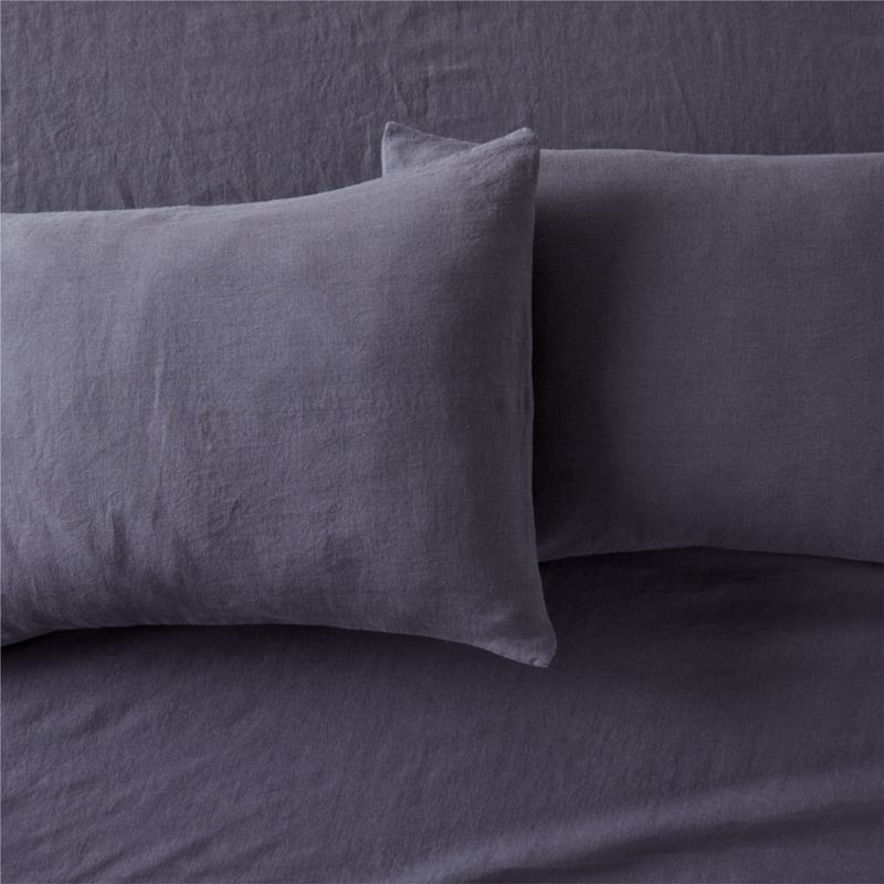 View Hemp Blue King Pillowcases Set of 2 details