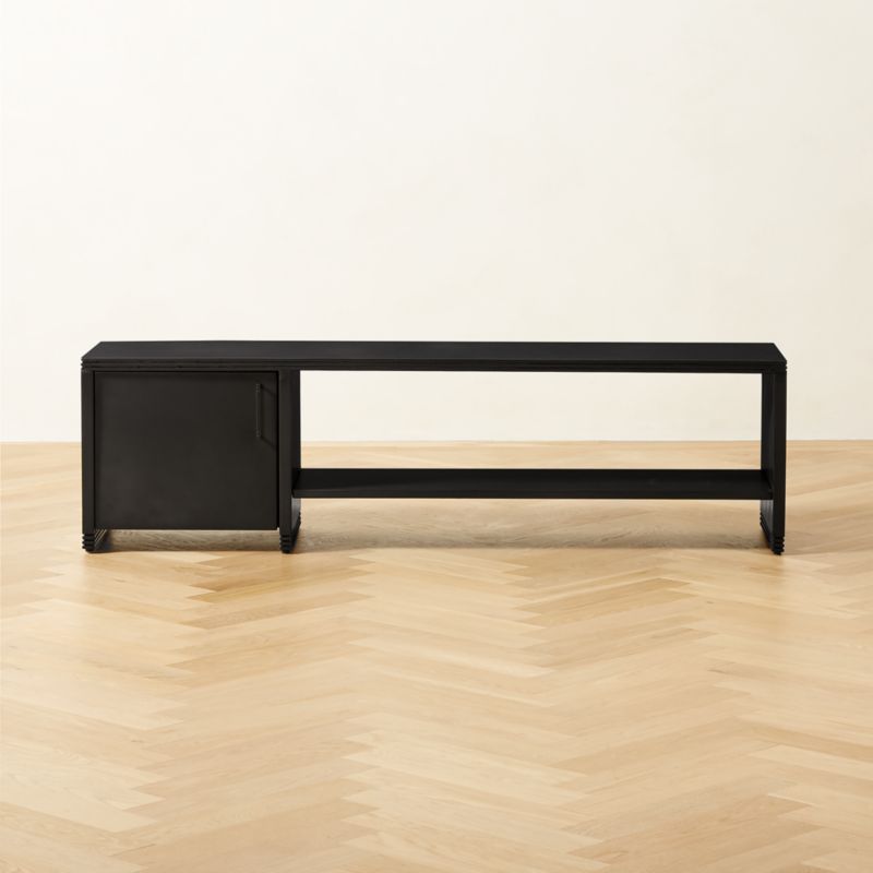 Hendricks Modern Black Metal Shoe Storage Bench Reviews CB2