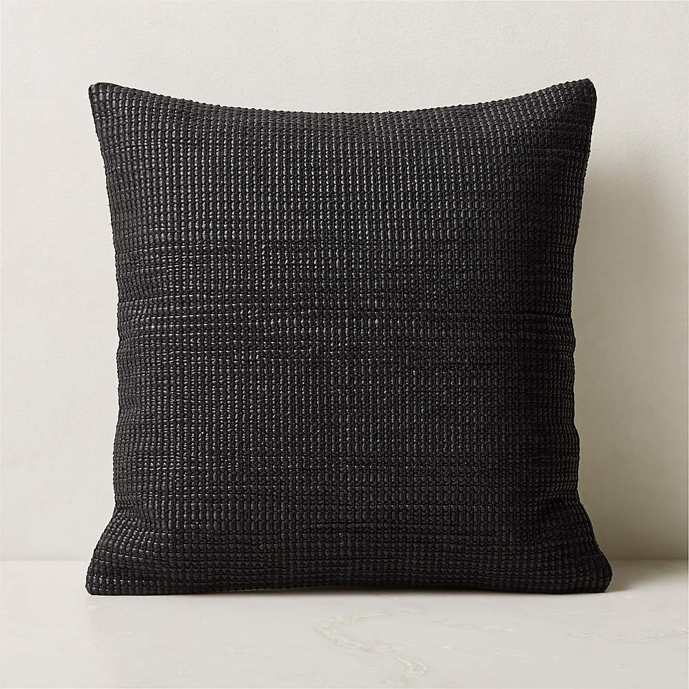 Black leather hot sale throw pillows