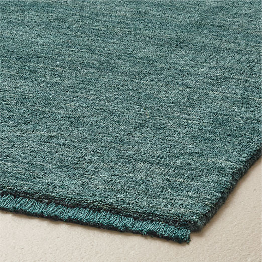 Henry Handloomed Blue Wool Area Rug 6'X9'