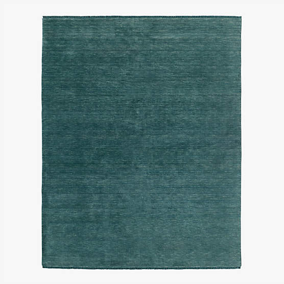 Henry Handloomed Blue Wool Area Rug 9'X12'