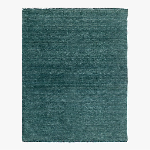 Henry Handloomed Blue Wool Area Rug 6'X9'