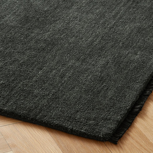 Henry Handloomed Charcoal Grey Wool Area Rug 5'x8'