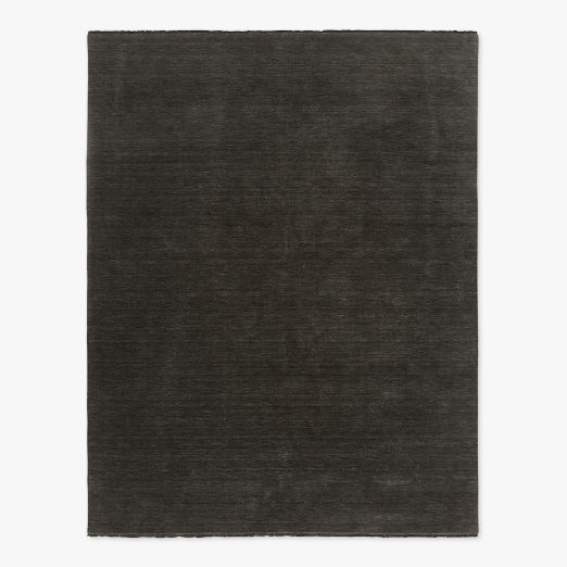 Henry Handloomed Charcoal Grey Wool Area Rug 6'x9'