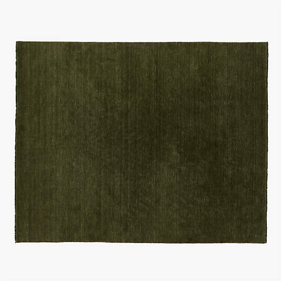 Henry Handloomed Green Wool Area Rug 5'x8'