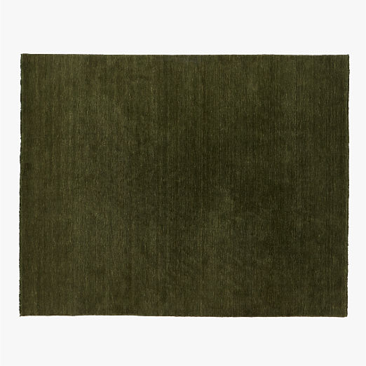 Henry Handloomed Green Wool Area Rug 6'x9'