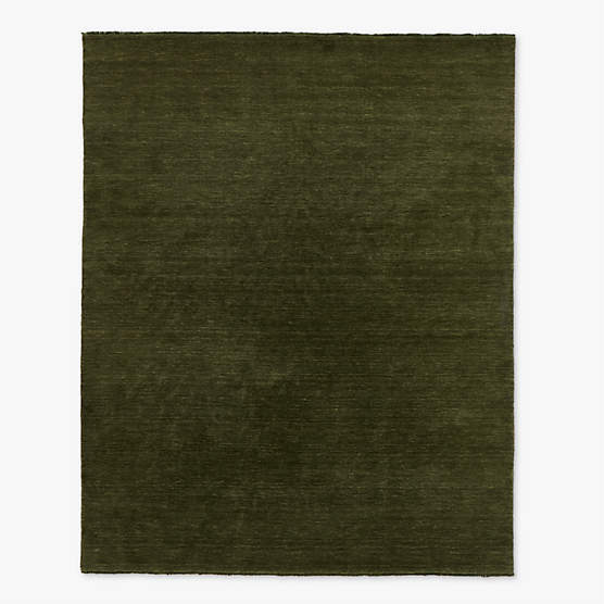 Henry Handloomed Green Wool Area Rug 5'x8'