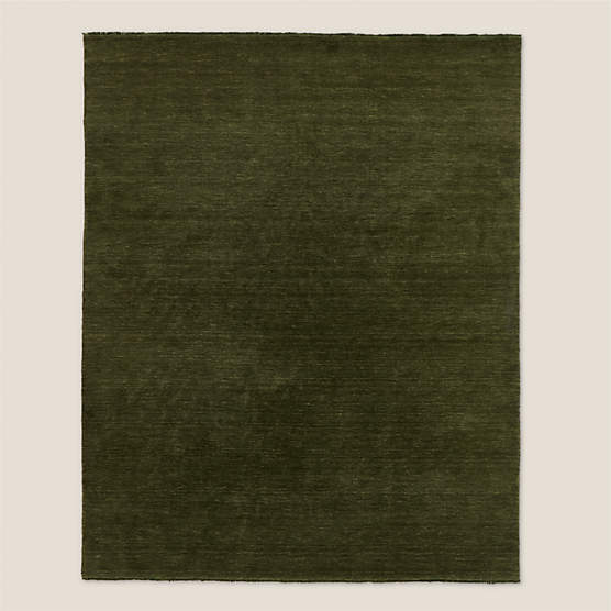 Henry Handloomed Green Wool Area Rug 6'x9'