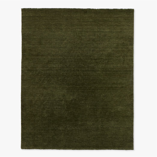 Henry Handloomed Green Wool Area Rug 6'x9'