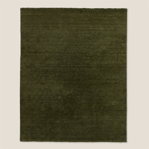 Henry Handloomed Green Wool Area Rug 6'x9'