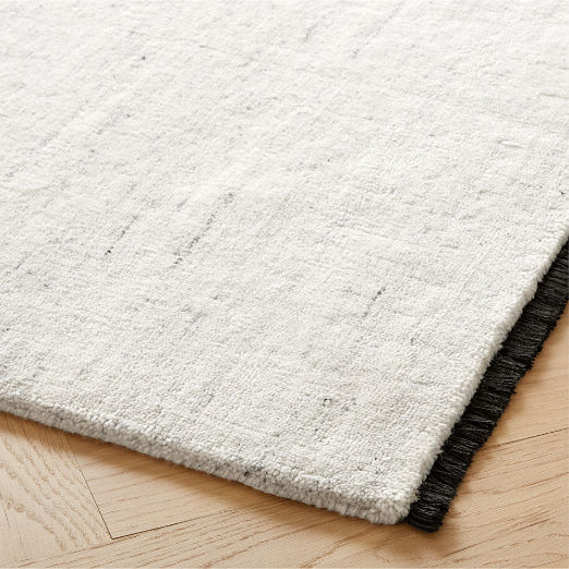 Henry Handloomed Black and White Wool Rug Swatch 12"x12"