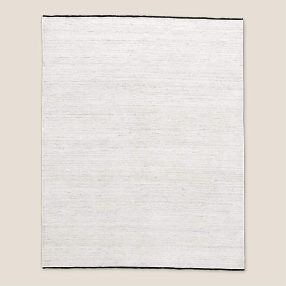 Henry Handloomed Black and White Wool Area Rug 5'x8'