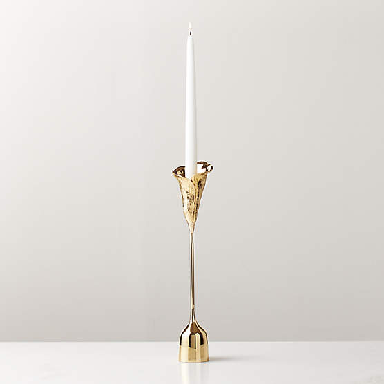 Hepburn Brass Taper Candle Holder Large