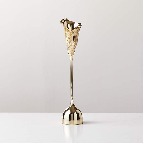 Hepburn Brass Taper Candle Holder Small