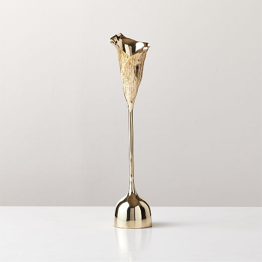 Hepburn Brass Taper Candle Holder Small