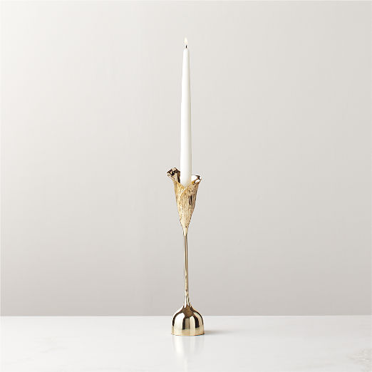 Hepburn Brass Taper Candle Holder Small