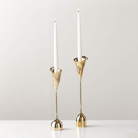 Hepburn Brass Taper Candle Holders Set of 2