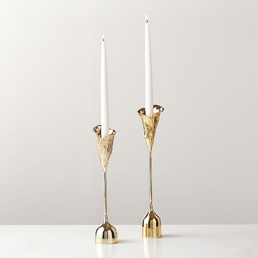 Hepburn Brass Taper Candle Holder Small