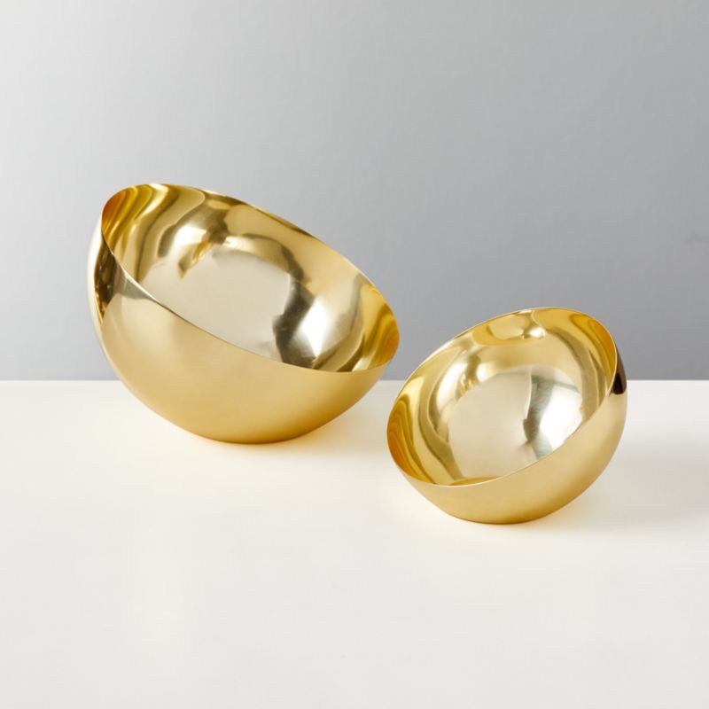 Hera Champagne Gold Serving Bowl Large - image 2 of 6