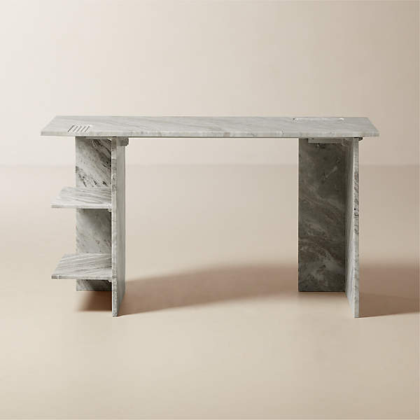 white half round console table