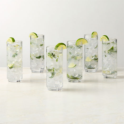 Herald Clear Highball Glasses Set of 6