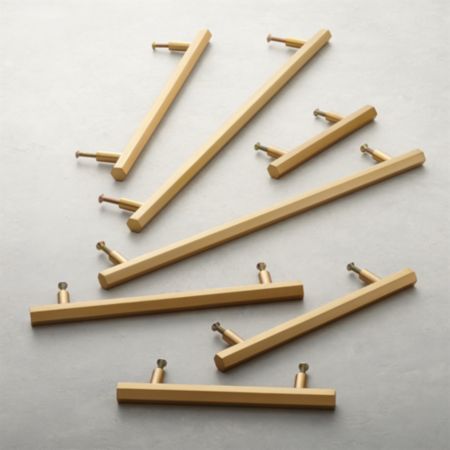 Hex Brushed Brass Handles Cb2