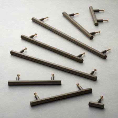 Hex Brushed Bronze Handles And Knob Cb2