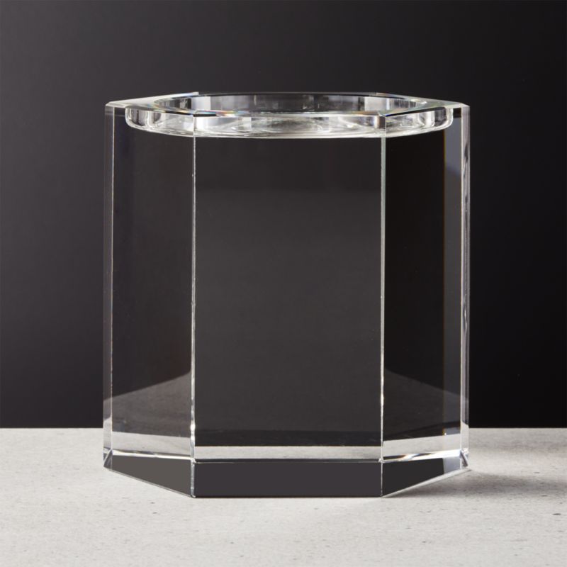 Hex Large Crystal Pillar Candle Holder Reviews Cb2