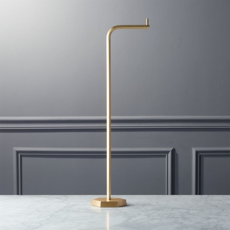 View Hex Brass Standing Toilet Paper Holder details