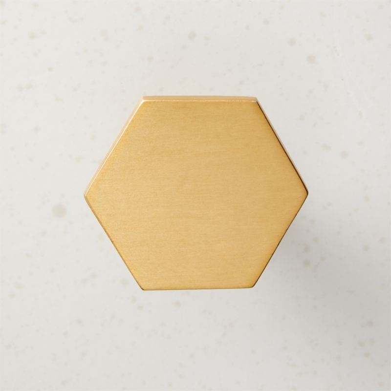 Hex Brushed Brass Knob + Reviews | CB2