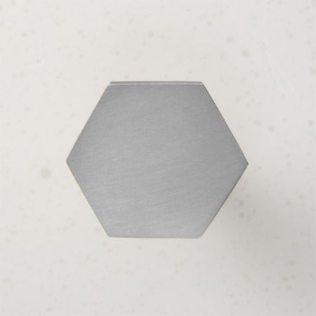 Hex Brushed Nickel Knob Reviews Cb2