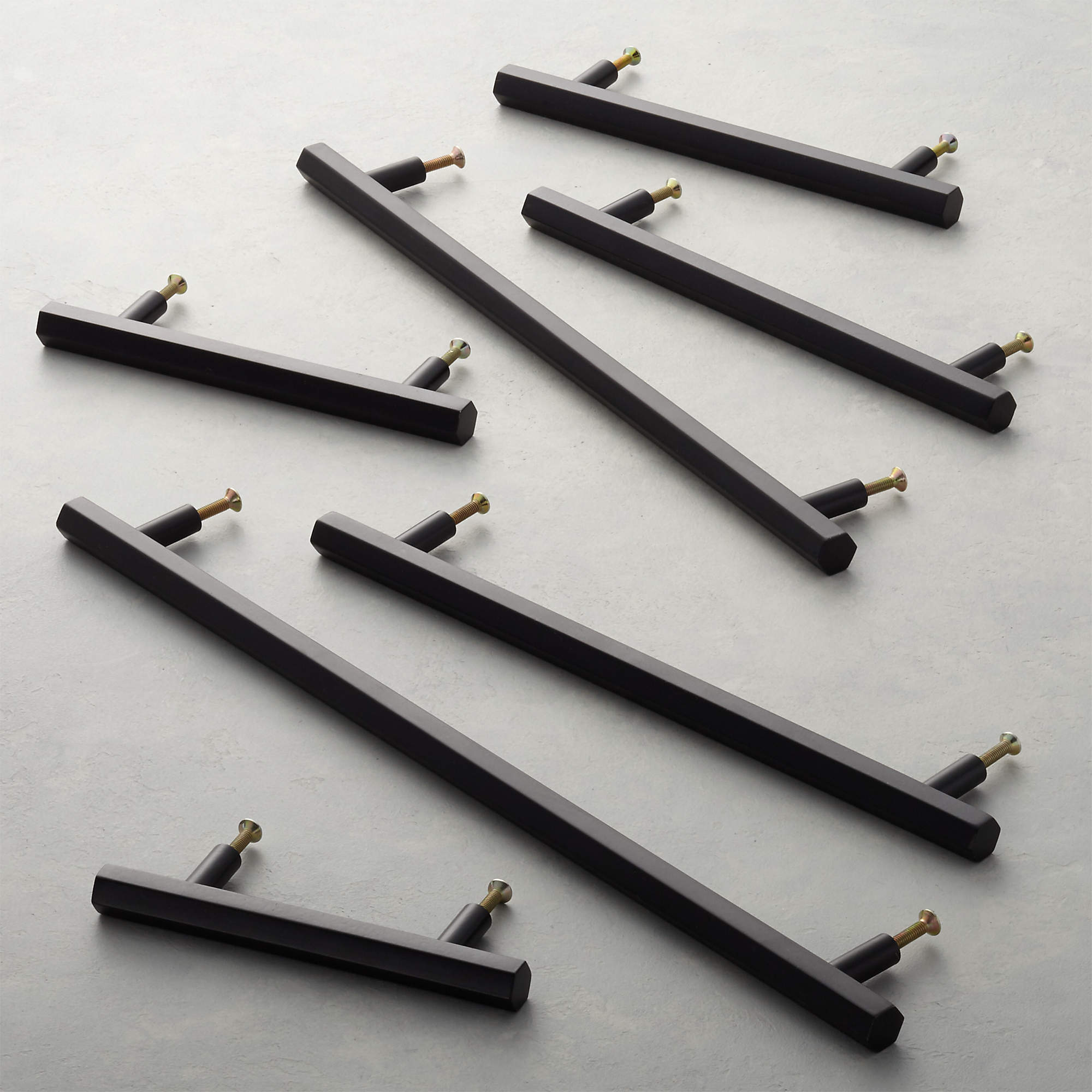 Hex Matte Black Modern Handles CB2