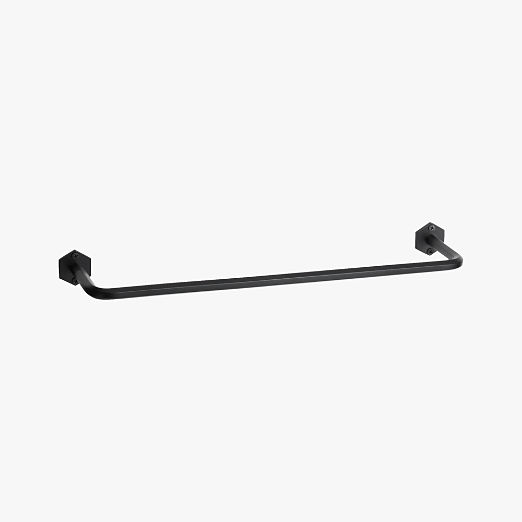 Hex Matte Black Towel Bar 24"