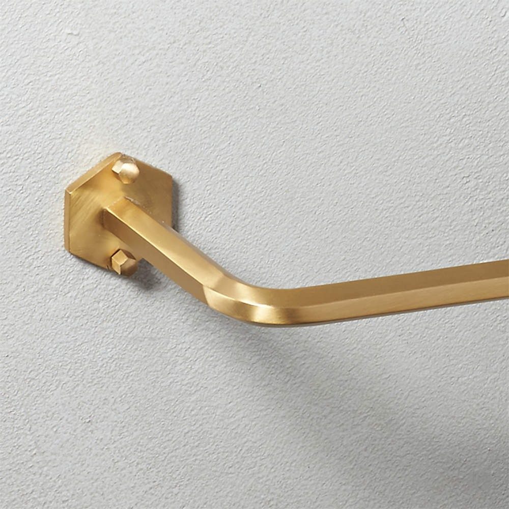 Hex Brushed Brass Towel Bar 18 + Reviews | CB2 Canada
