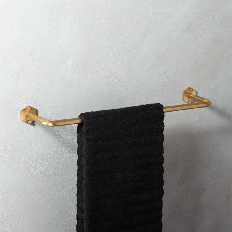 Hex Brushed Brass Towel Bar 18" - image 8 of 12