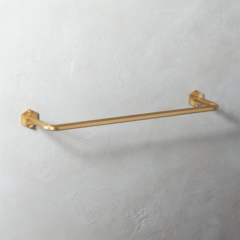 Hex Brushed Brass Towel Bar 18 + Reviews | CB2 Canada