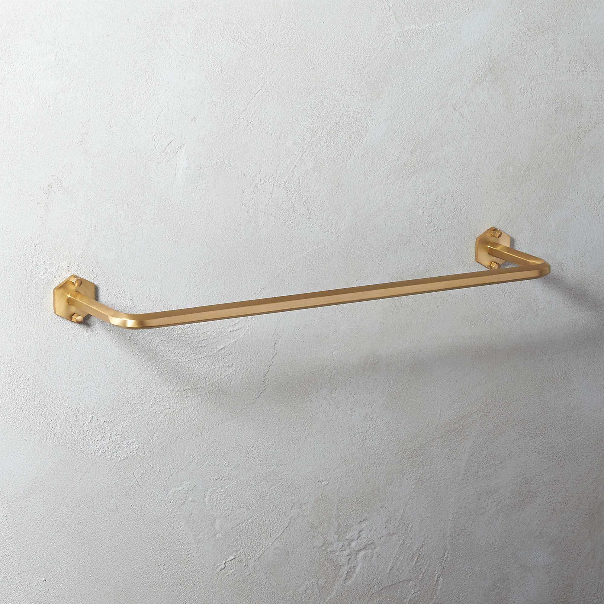 Hex Brushed Brass Towel Bar 18" + Reviews CB2