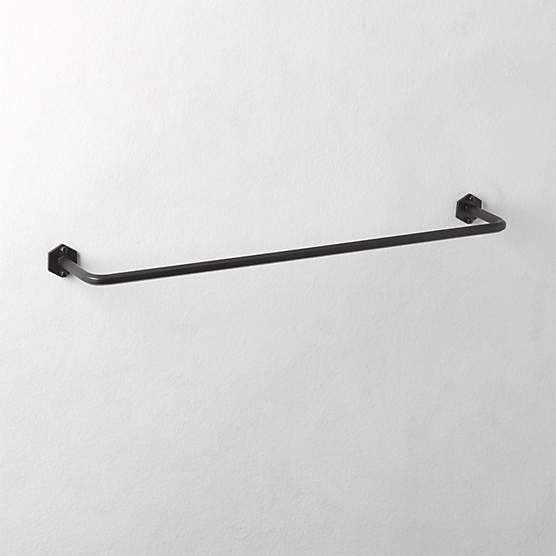 Hex Matte Black Towel Bar 24"