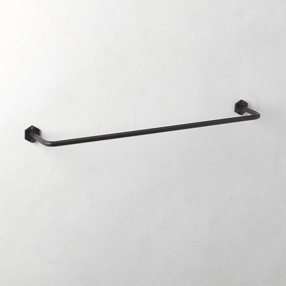 Slotted Screw Matte Black Towel Bars, CB2