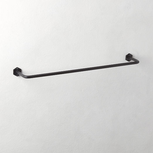 Hex Matte Black Towel Bar 24"