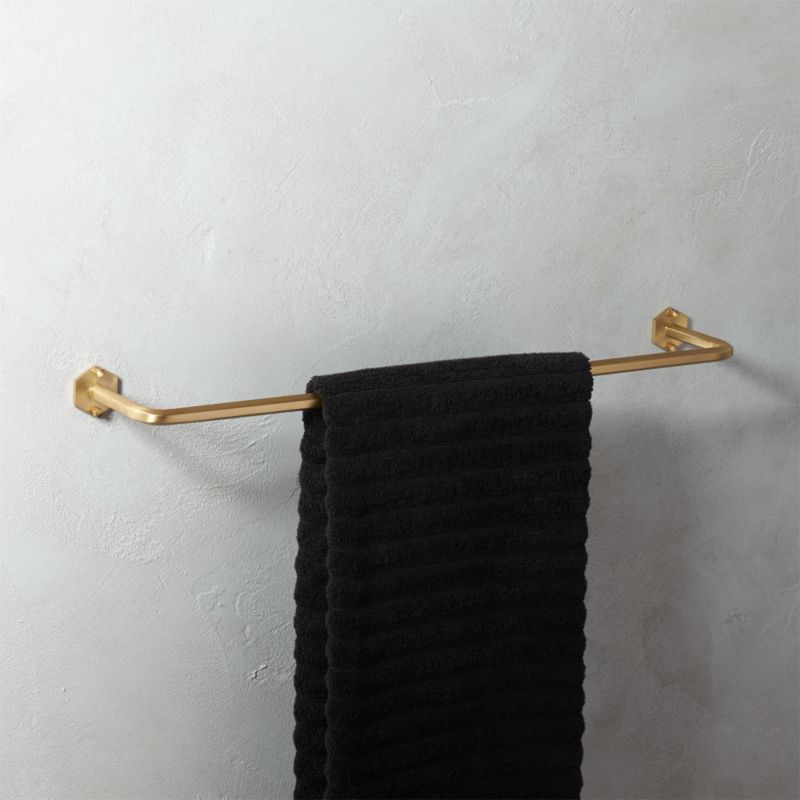 Hex Brushed Brass Towel Bar 18" - image 9 of 12