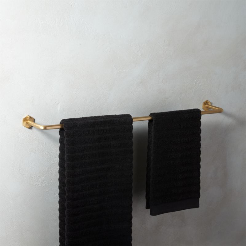 Hex Brushed Brass Towel Bar 18" - image 10 of 12