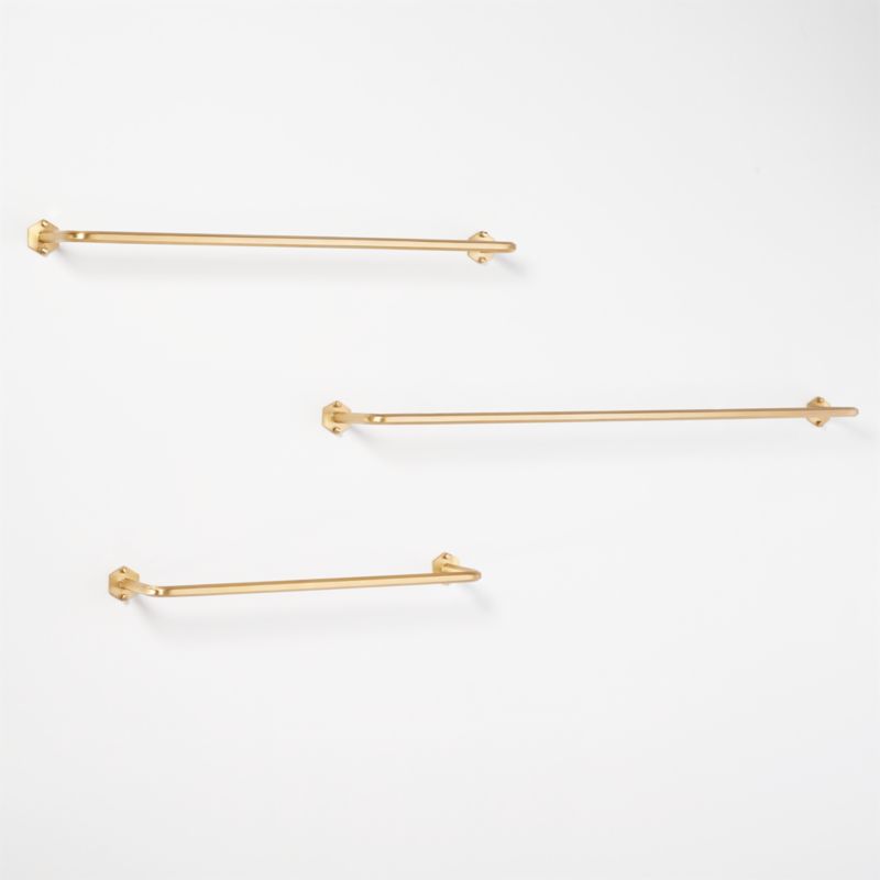 Hex Brushed Brass Towel Bar 18" - image 7 of 12