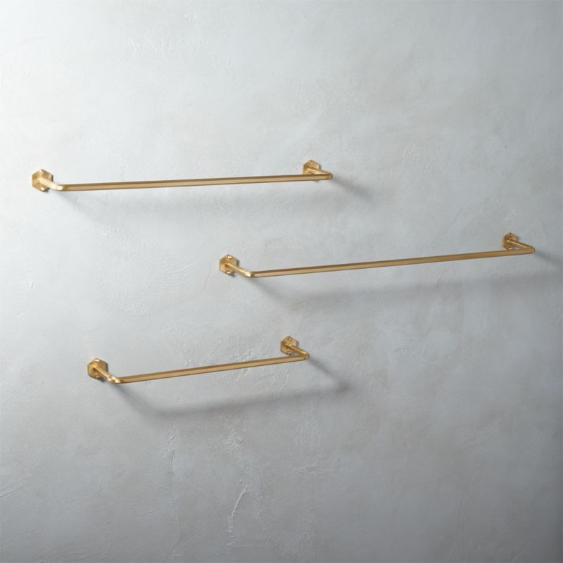 Hex Brushed Brass Towel Bar 18" - image 5 of 12