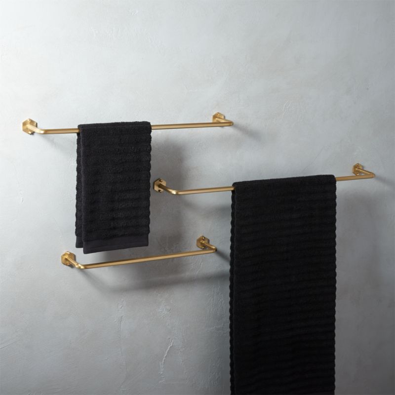 Hex Brushed Brass Towel Bar 18" - image 3 of 12