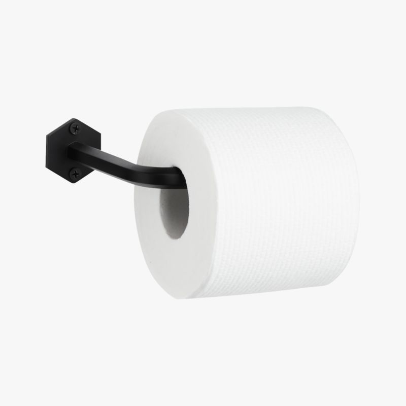 Modern Fluted Matte Black Wall-Mounted Toilet Paper Holder + Reviews